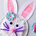 Paper Plate Bunny Craft Bunny Made From Easter Grass paper plate bunny craft|getfuncraft.com