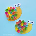 Paper Plate Snail Craft Quilled Snail Craft paper plate snail craft|getfuncraft.com