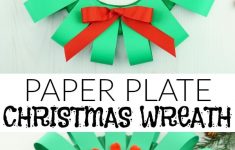 Paper Wreath Craft Paper Plate Christmas Wreath Craft Pin paper wreath craft|getfuncraft.com