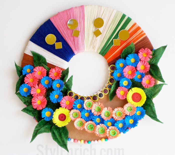 Paper Wreath Craft Recycled Material Paper Flower Wreath 58aca6145f9b58a3c956175f paper wreath craft|getfuncraft.com