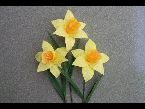 Papercraft Flowers For Kids  Abc Tv How To Make Daffodils Paper Flower From Crepe Paper Craft Tutorial 1