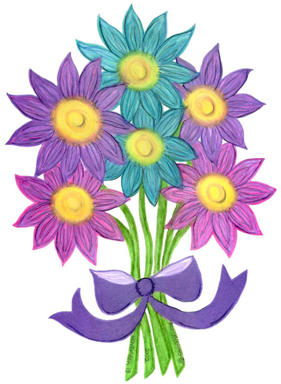 Papercraft Flowers For Kids  Flower Bouquet Drawing Clipart Papercraft Images5 Flowers