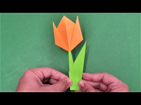 Papercraft Flowers For Kids  How To Make Simple Easy Paper Tulip Flower Diy Paper Craft Ideas Videos Tutorials