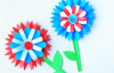 Papercraft Flowers For Kids  Patriotic Paper Flowers Craft Our Kid Things