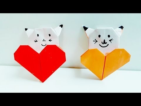 Papercrafts Ideas For Kids Cat Heart Easy Paper Crafts Ideas For Kidsorigami