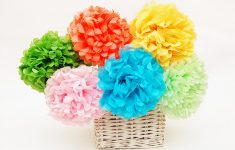 Papercrafts Ideas For Kids Tissue Paper Pom Pom Flowers Kids Crafts Fun Craft