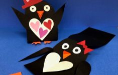 Penguin Paper Crafts Paper Valentines Penguin 1 600x600 penguin paper crafts|getfuncraft.com