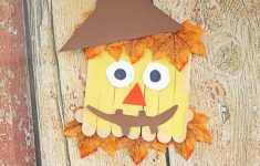 Scarecrow Paper Craft Popsicle Stick Scarecrow Make And Takes