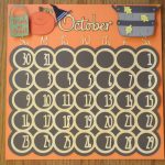 Scrapbook Calendar Ideas with Digital Methods Cricut Crazy Scrapper October Calendar Page