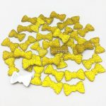Scrapbook Embellishment DIY with Materials around You 200pcs 20x12mm Gold Yellow Bow Flatbacks Resin Sparkle Spotted