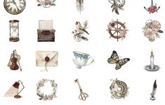 Scrapbook Embellishment DIY with Materials around You Scrapbooking Embellishments 46pcs Vintage Style Paper Stickers For