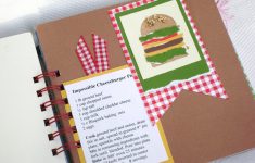 Scrapbook Recipe Book Ideas and Tips 6x6 Cookbook Mini Album Recipe Book Scrapbook Kitchen Wedding Shower Fathers Day Gift