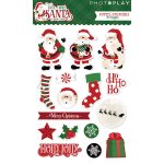 Simple and Easy Christmas Scrapbook Paper Crafts Photo Play Paper Here Comes Santa Puffy Stickers