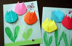 Simple Paper Folding Crafts For Kids Origami Tulips Art3 simple paper folding crafts for kids |getfuncraft.com