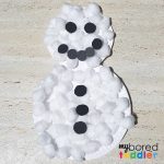 Snowman Paper Plate Craft Paperplate Snowman Craft Covered In Cotton Wool Balls And Black Circles snowman paper plate craft|getfuncraft.com