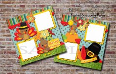 Thanksgiving Scrapbook Pages Ideas Thanksgiving Turkey 2 Premade Printed Scrapbook 12x12 Pages Etsy