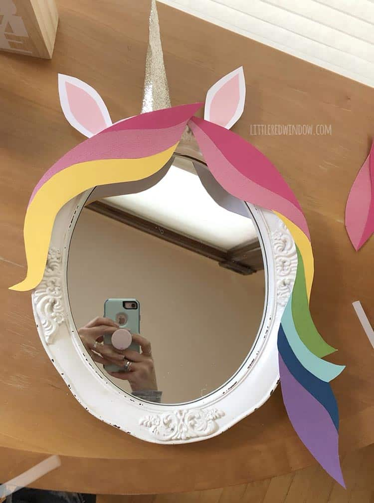 The Creative Mirror Papercraft Design Diy Unicorn Mirror Little Red Window