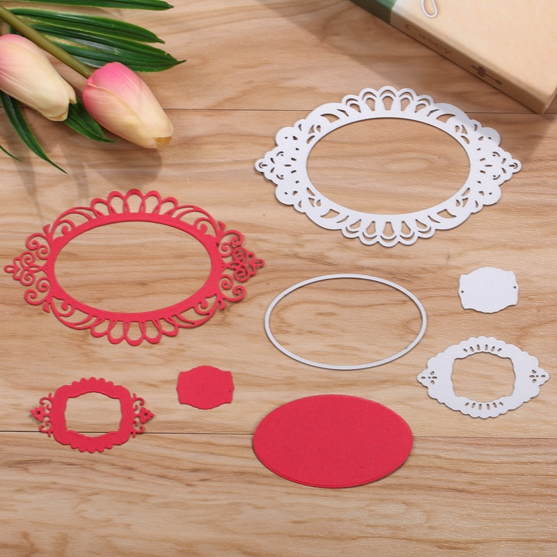 The Creative Mirror Papercraft Design Us 252 33 Off4pcs Oval Mirror Frame Metal Cutting Dies For Diy Scrapbooking Photo Album Paper Cards Decorative Crafts Embossing Die Cuts 2019 In