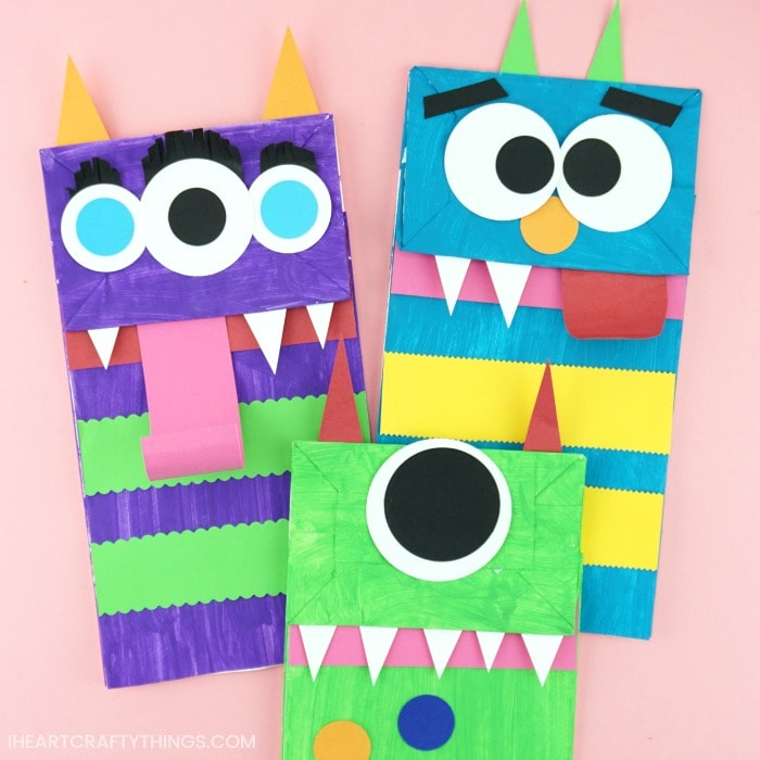 The Papermaking Craft Décor For Autumn Paper Bag Monster Puppets