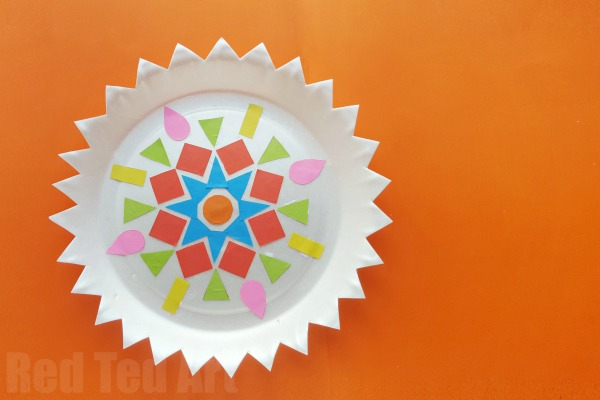 The Papermaking Craft Décor For Autumn Paper Plate Rangoli Kids Diwali Craft Red Ted Art