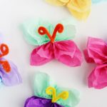 Tissue Paper Butterfly Craft Diy Butterfly Craft tissue paper butterfly craft|getfuncraft.com