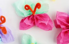 Tissue Paper Butterfly Craft Diy Butterfly Craft tissue paper butterfly craft|getfuncraft.com