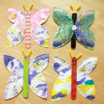 Tissue Paper Butterfly Craft How To Make Paper Plate Butterflies tissue paper butterfly craft|getfuncraft.com