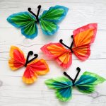 Tissue Paper Butterfly Craft Pipe Cleaner Tissue Butterfly Craft Step 7 tissue paper butterfly craft|getfuncraft.com