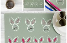 Toilet Paper Easter Bunny Craft Recycled Toilet Roll Easter Bunny Stamp Collage toilet paper easter bunny craft|getfuncraft.com