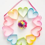 Valentine Paper Crafts Kids 2 Rainbow Heart Paper Pom Pom Wreath valentine paper crafts kids|getfuncraft.com