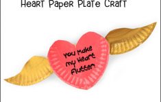 Valentine Paper Crafts Kids Heart With Wings Valentine Paper Plate Craft Pic valentine paper crafts kids|getfuncraft.com