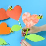 Valentine Paper Crafts Kids Paper Heart Flower Craft For Kids valentine paper crafts kids|getfuncraft.com