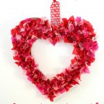 Valentine Paper Crafts Kids Tissue Paper Heart Wreath Valentines Day Kids Craft1 valentine paper crafts kids|getfuncraft.com
